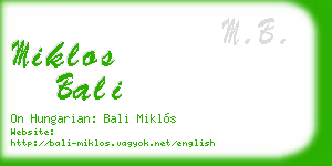 miklos bali business card