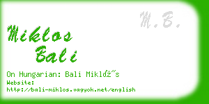 miklos bali business card